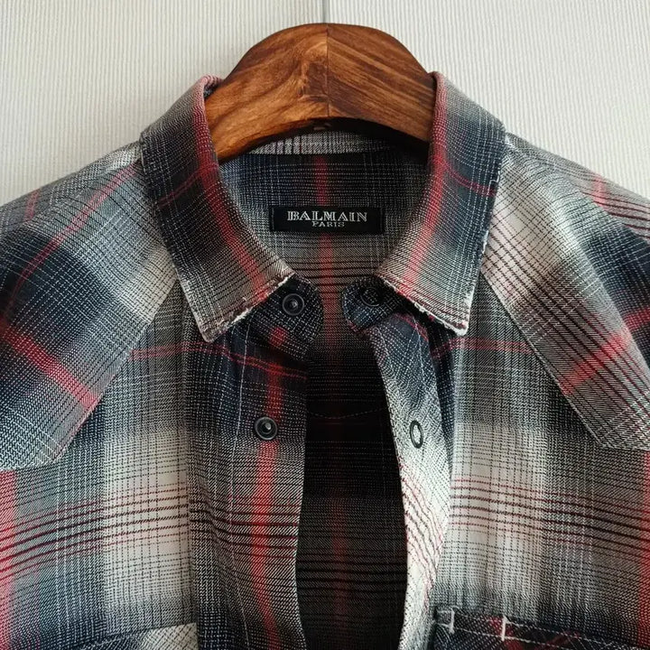 [BUNJANG] Balmain Cowboy Flannel Check Shirt / Balmain 2010 AW 발망 카우보이 셔츠 데카르넹 플란넬 체크셔츠