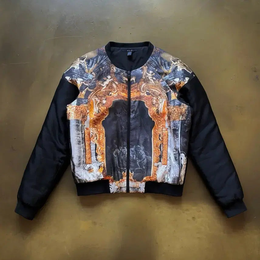 [BUNJANG] XG Ksubi Baroque Graphic Pattern Oversized Bomber Jacket / KSUBI 수비 아카이브 바로크 그래픽 패턴 오버사이즈 봄버 블루종 자켓