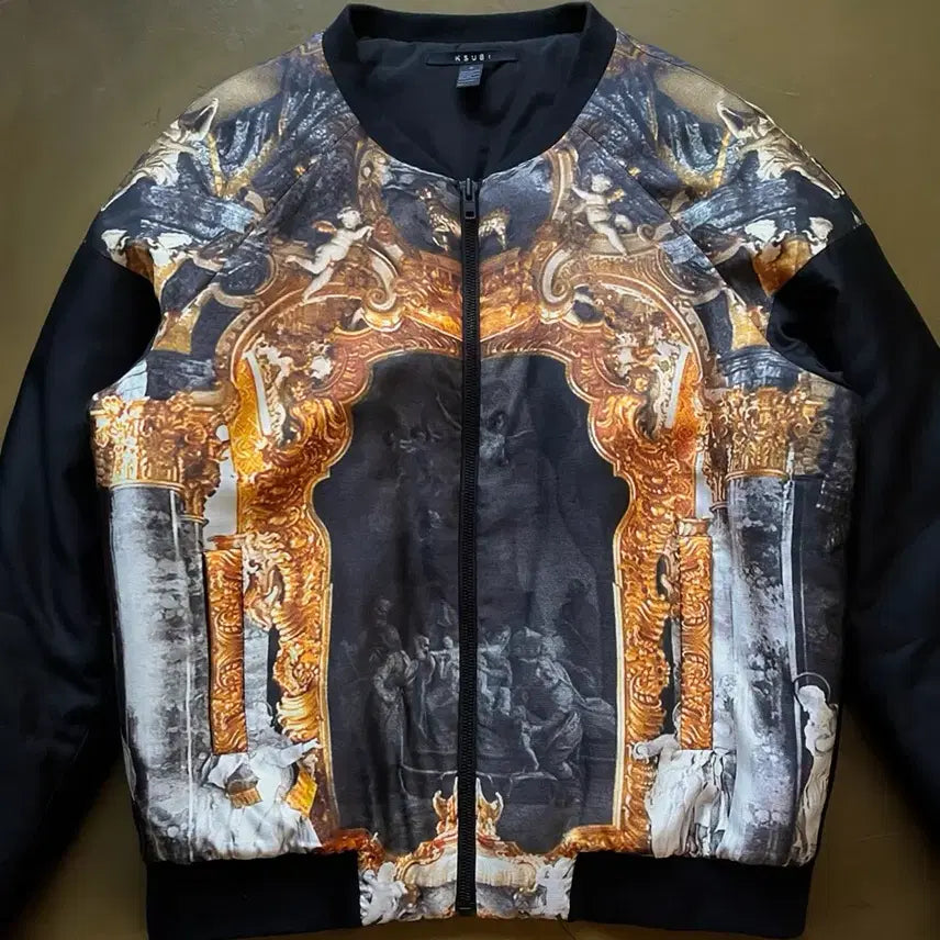 [BUNJANG] XG Ksubi Baroque Graphic Pattern Oversized Bomber Jacket / KSUBI 수비 아카이브 바로크 그래픽 패턴 오버사이즈 봄버 블루종 자켓