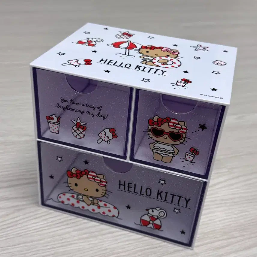 [BUNJANG] Hello Kitty 4-Tier Drawer Organizer / 헬로키티 4단 서랍 정리함