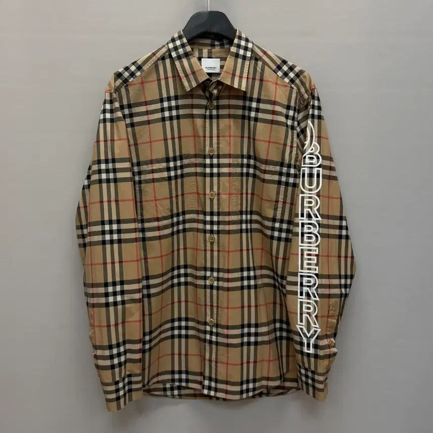 [BUNJANG] Burberry Camerson Logo Print Poplin Shirt / 버버리 CAMERSON 로고 프린트 포플린 셔츠 ( 100~105 )