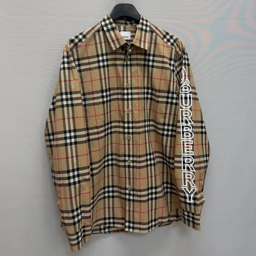 [BUNJANG] Burberry Camerson Logo Print Poplin Shirt / 버버리 CAMERSON 로고 프린트 포플린 셔츠 ( 100~105 )