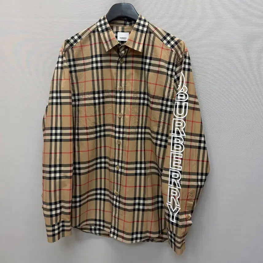 [BUNJANG] Burberry Camerson Logo Print Poplin Shirt / 버버리 CAMERSON 로고 프린트 포플린 셔츠 ( 100~105 )