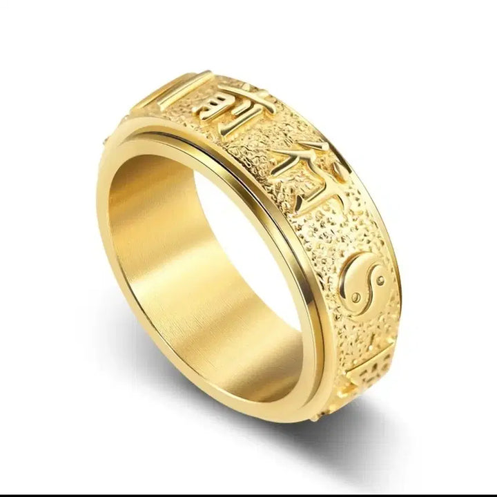 [BUNJANG] Taegeuk Gujajin Eon Taoist Rotating Ring (Size 21) / 태극 구자진언 도가  회전반지 21호