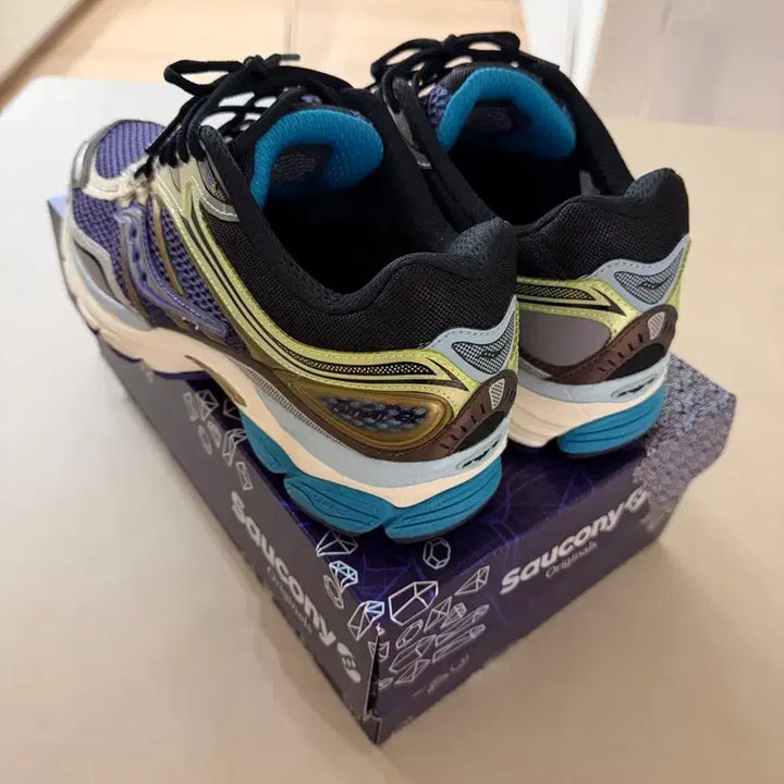 [BUNJANG] Saucony Progrid Omni 9 Purple Yellow Sneakers / 써코니 프로그리드 옴니 9 퍼플 옐로우 280