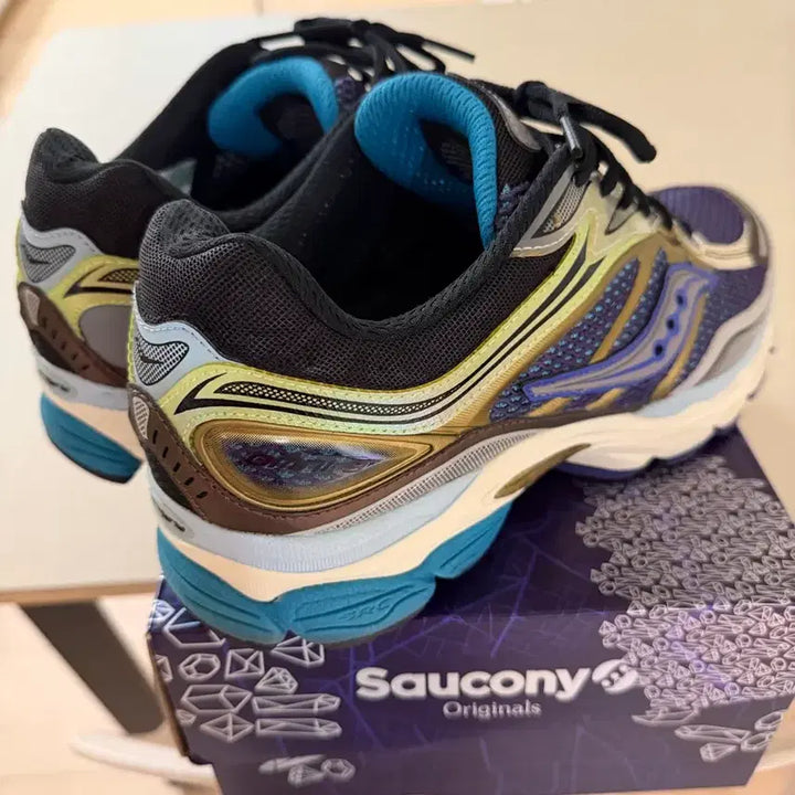 [BUNJANG] Saucony Progrid Omni 9 Purple Yellow Sneakers / 써코니 프로그리드 옴니 9 퍼플 옐로우 280