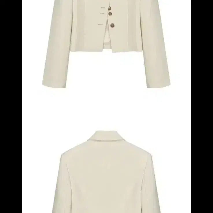 [BUNJANG] Le 17 Septembre Ivory Crop Jacket / 아이보리 크롭 자켓 (단추 포인트) 루에브르 자켓