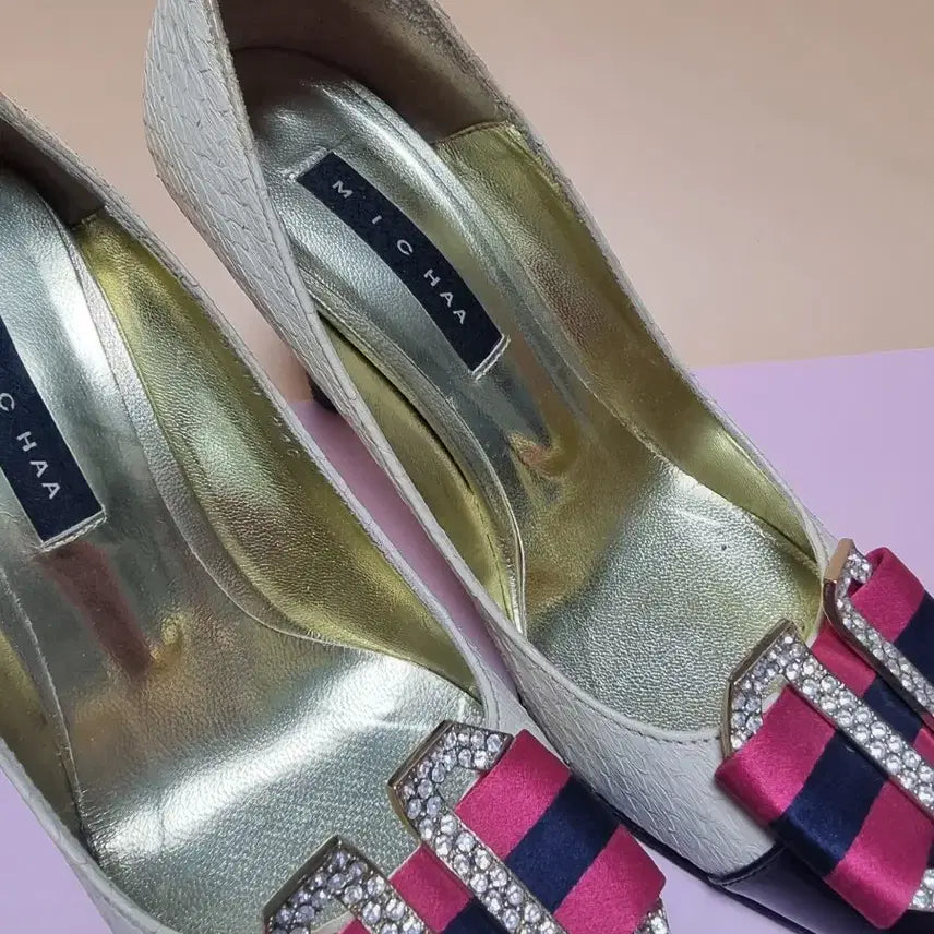 [BUNJANG] Pumps Hill 240 Ivory Black Ribbon / 펌프스힐 240 아이보리 블랙 리본