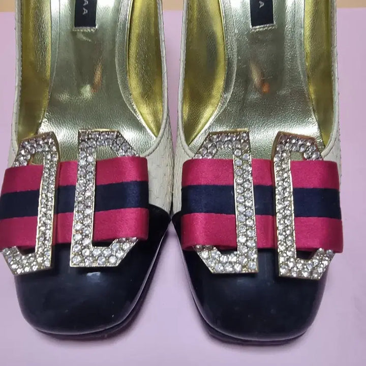 [BUNJANG] Pumps Hill 240 Ivory Black Ribbon / 펌프스힐 240 아이보리 블랙 리본