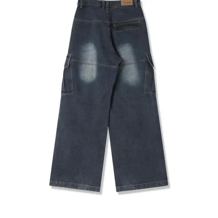 [BUNJANG] Urban Dress Cargo Wide Pants - Deep Blue - M Size / 어반드레스 카고 팬츠, 와이드 팬츠, 딥블루, M사이즈