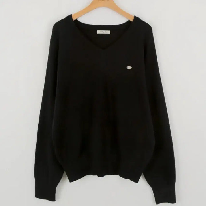 [BUNJANG] Real Coco Black Fleece V-Neck Sweater / (새상품) 리얼코코 시오니트 블랙 기모 V넥