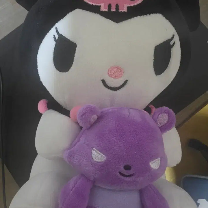 [BUNJANG] Kuromi &amp; Purple Teddy Bear Plush Set / 쿠로미 인형 + 보라색 곰돌이 인형 세트