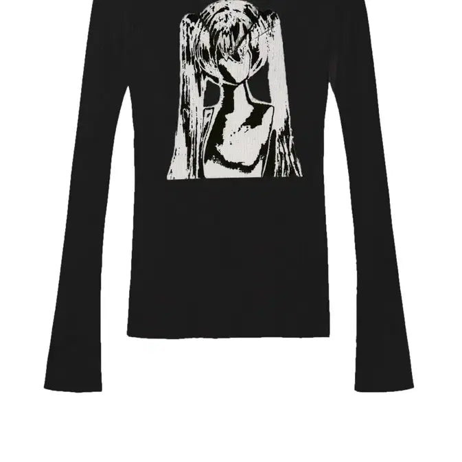 [SOLD OUT] 본네 Bonnae 카라 그래픽 탑 블랙