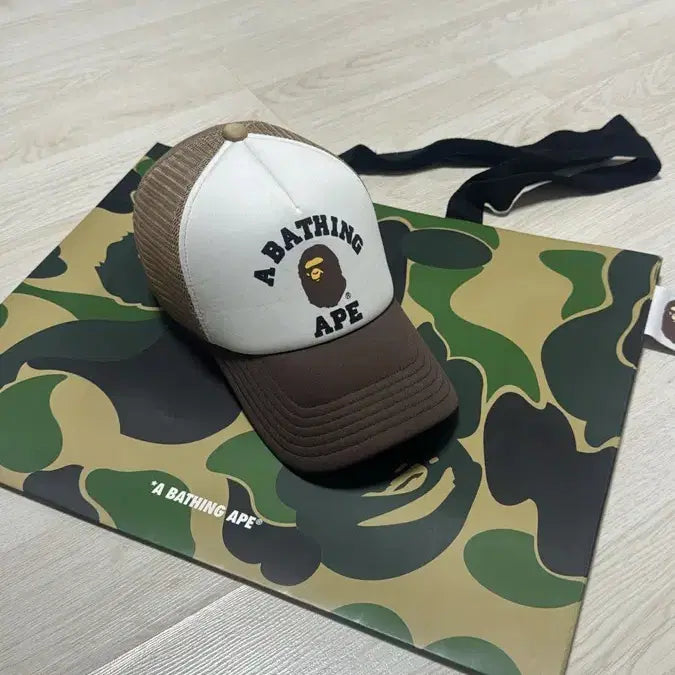 [BUNJANG] BAPE Mesh Cap Brown / BAPE 베이프 메쉬캡 브라운 + 쇼핑백