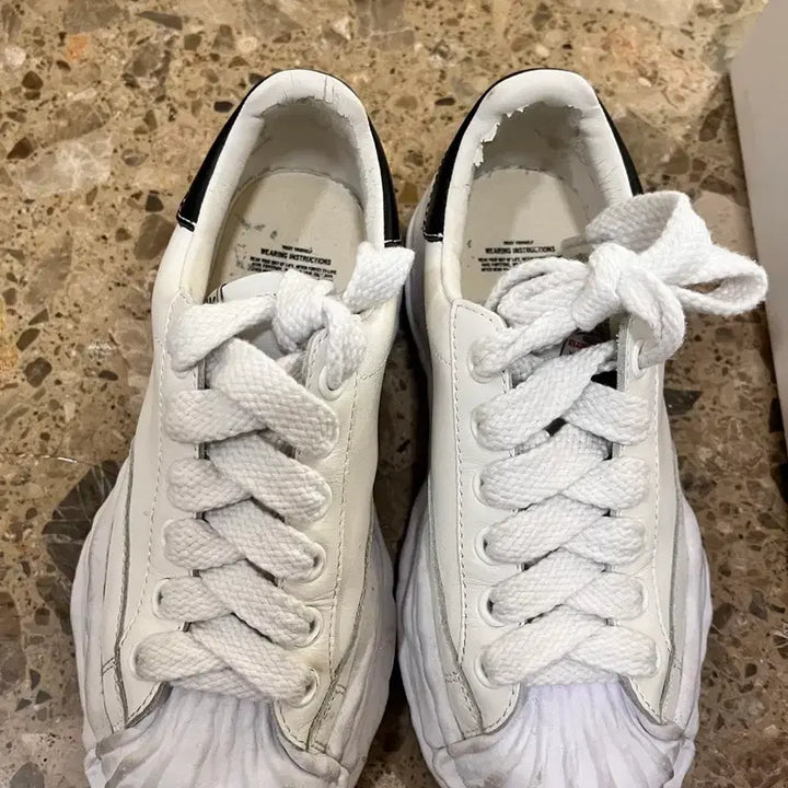 [BUNJANG] Mihara Yasuhiro Blakey Leather White Sneakers / 미하라 야스히로 블레이키  37사이즈 레더 화이트