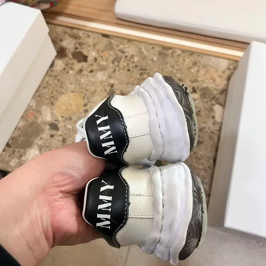 [BUNJANG] Mihara Yasuhiro Blakey Leather White Sneakers / 미하라 야스히로 블레이키  37사이즈 레더 화이트