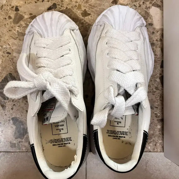 [BUNJANG] Mihara Yasuhiro Blakey Leather White Sneakers / 미하라 야스히로 블레이키  37사이즈 레더 화이트
