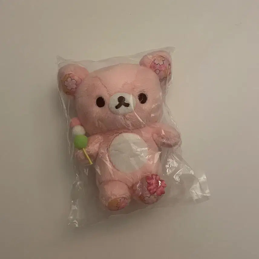 [BUNJANG] Rilakkuma Sakura Dango Cherry Blossom Mascot Tenori Plush / 리락쿠마 사쿠라 당고 벚꽃 키링 인형 마스코트 테노리