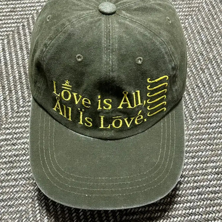 [BUNJANG] My Deep Blue Memories Love is All Khaki Cotton Baseball Cap / 마이딥블루메모리즈 love is all 카키 볼캡