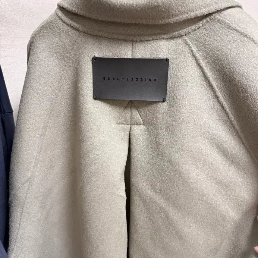 [BUNJANG] Trimingbird Handmade Wide Long Coat Khaki Gray / 트리밍버드 핸드메이드 와이드 롱코트 카키그레이