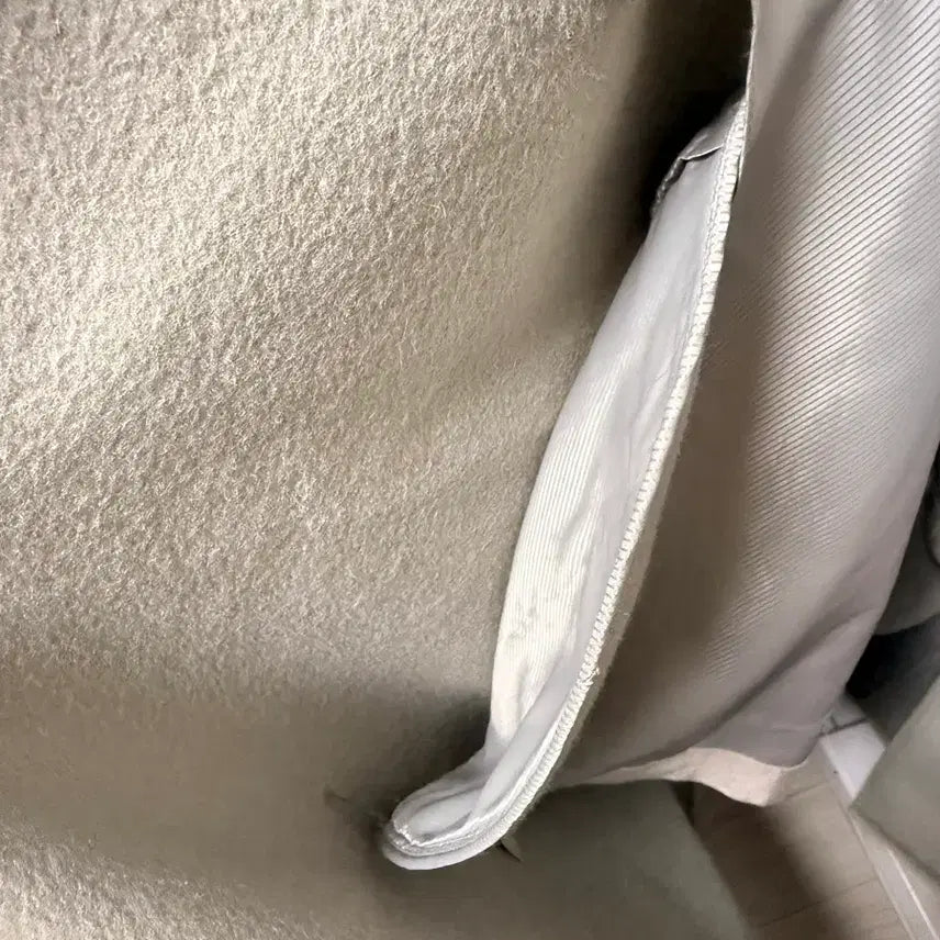 [BUNJANG] Trimingbird Handmade Wide Long Coat Khaki Gray / 트리밍버드 핸드메이드 와이드 롱코트 카키그레이