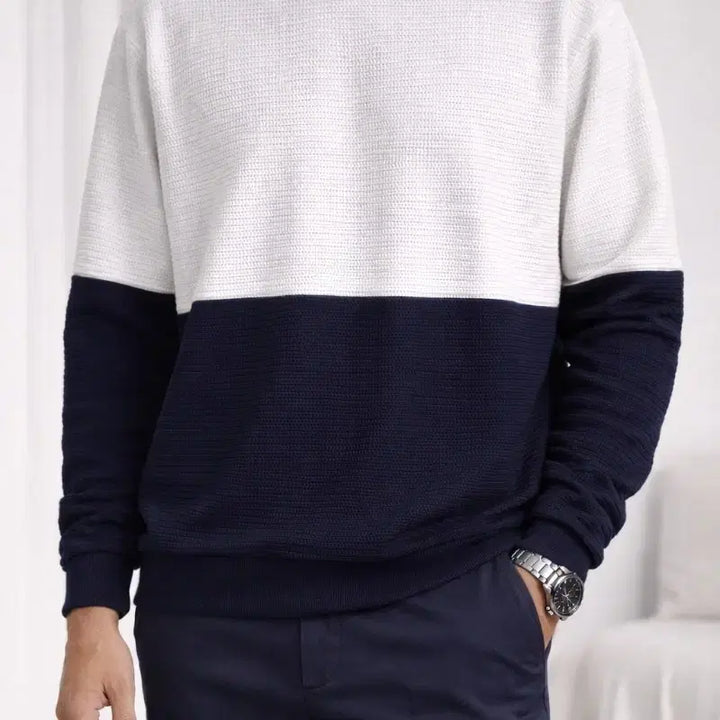 [BUNJANG] ZARA Two-Tone Knit Sweatshirt / 자라 투톤 니트 스웨트셔츠