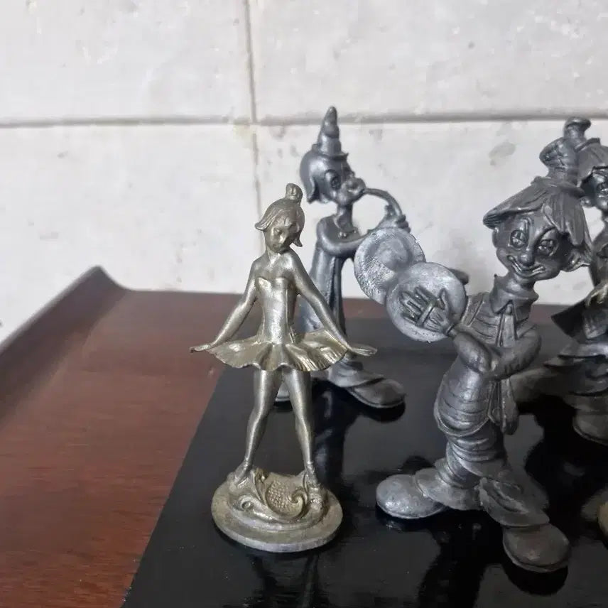 [BUNJANG] Tin Ballet Dancer, Musician Clown Bronze Figure Set / 주석 발레리나,악사 광대 브론즈5세트