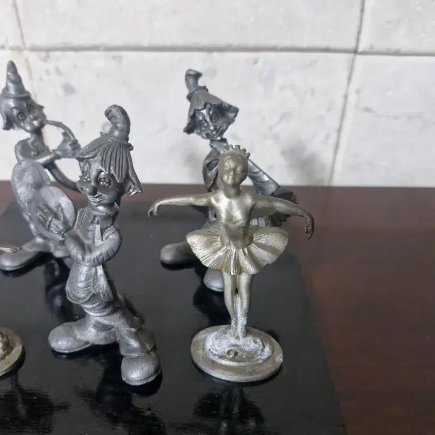 [BUNJANG] Tin Ballet Dancer, Musician Clown Bronze Figure Set / 주석 발레리나,악사 광대 브론즈5세트