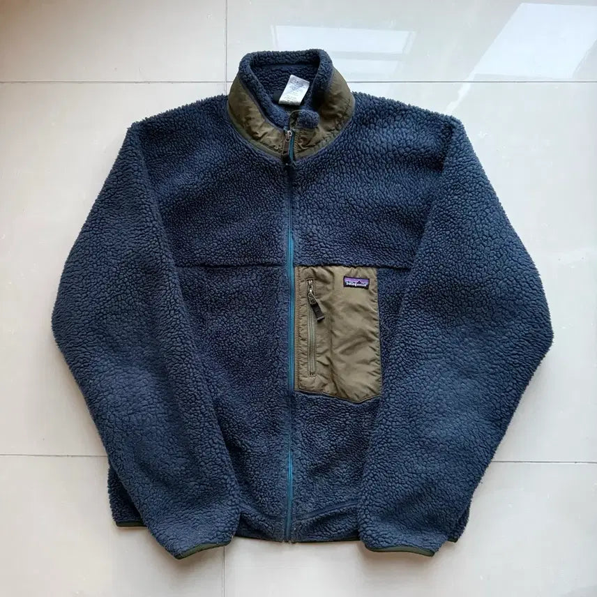 [BUNJANG] Patagonia Retro X Deep Pile Fleece Jacket Navy/Khaki / [XL] 파타고니아 레트로X 딥파일 플리스 자켓 네이비/카키