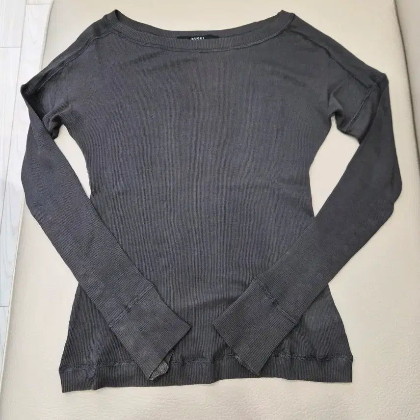 [BUNJANG] GUCCI Gray Long Sleeve T-Shirt / GUCCI 구찌 정품 여성 그레이 긴팔 티셔츠