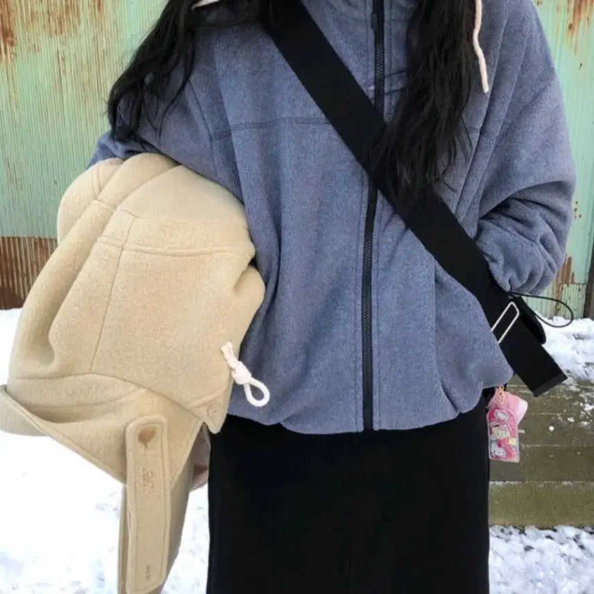 [BUNJANG] UnderB Moment Fleece Half-Neck Zip-Up (Gray) / 언더비_모멘트 플리스 하프넥 집업 (gray)