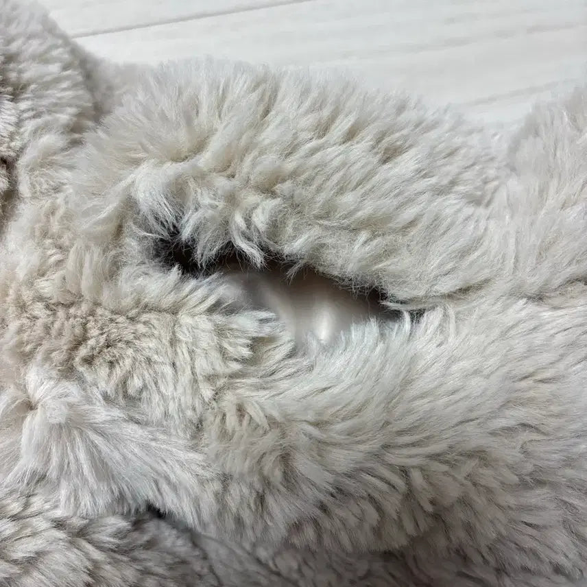 [BUNJANG] Softy Seoul Leather Mix Fur Jacket Ivory / 소프트서울 레더 믹스 퍼 자켓 아이보리