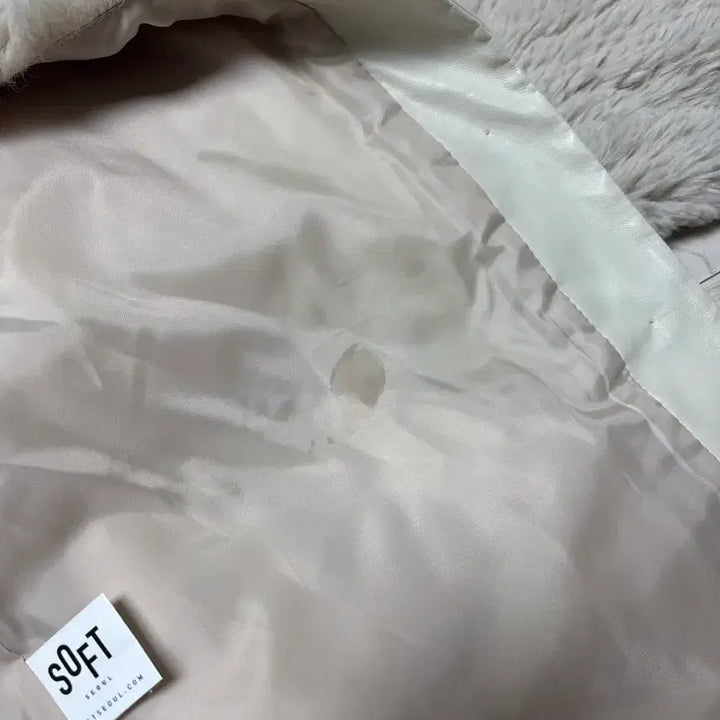 [BUNJANG] Softy Seoul Leather Mix Fur Jacket Ivory / 소프트서울 레더 믹스 퍼 자켓 아이보리