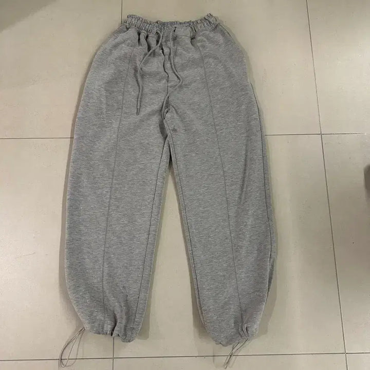 [BUNJANG] Unaller Code Gray String Training Pants / 어널러코드 스트링 트레이닝 팬츠 회색