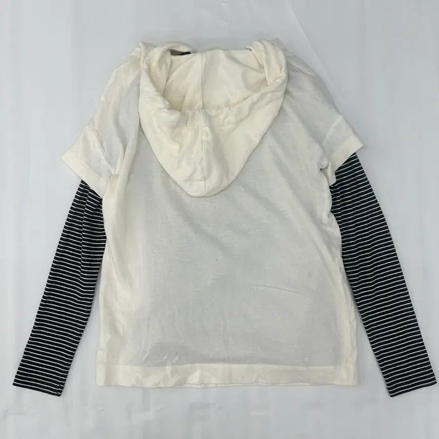 [BUNJANG] Y2K Layered Stripe Hoodie Set / 일본빈티지 키치 Y2K 괴짜 레이어드 스트라이프 후드티 상의코디세트