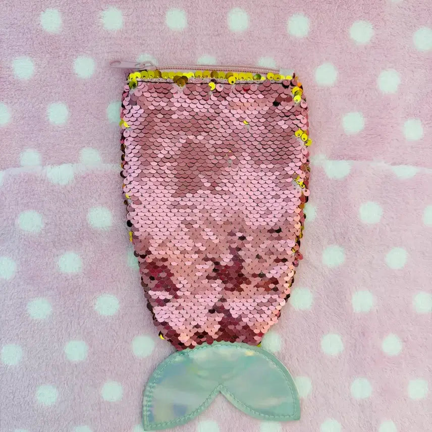 [BUNJANG] Spangle Mermaid Pouch - Pink / 스팽글 인어 파우치 핑크