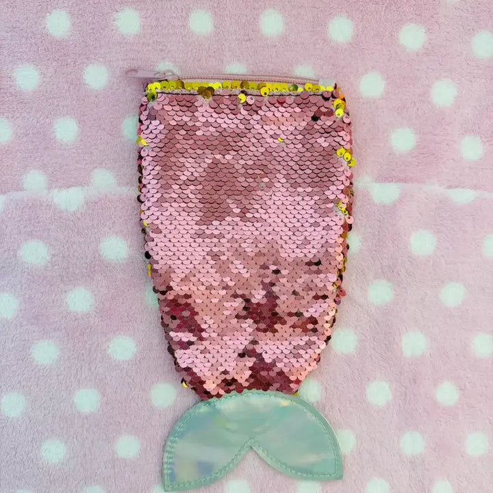 [BUNJANG] Spangle Mermaid Pouch - Pink / 스팽글 인어 파우치 핑크