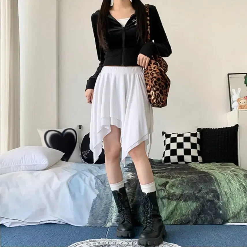 [BUNJANG] Unbalanced Banding Skirt / 언발란스 밴딩 스커트