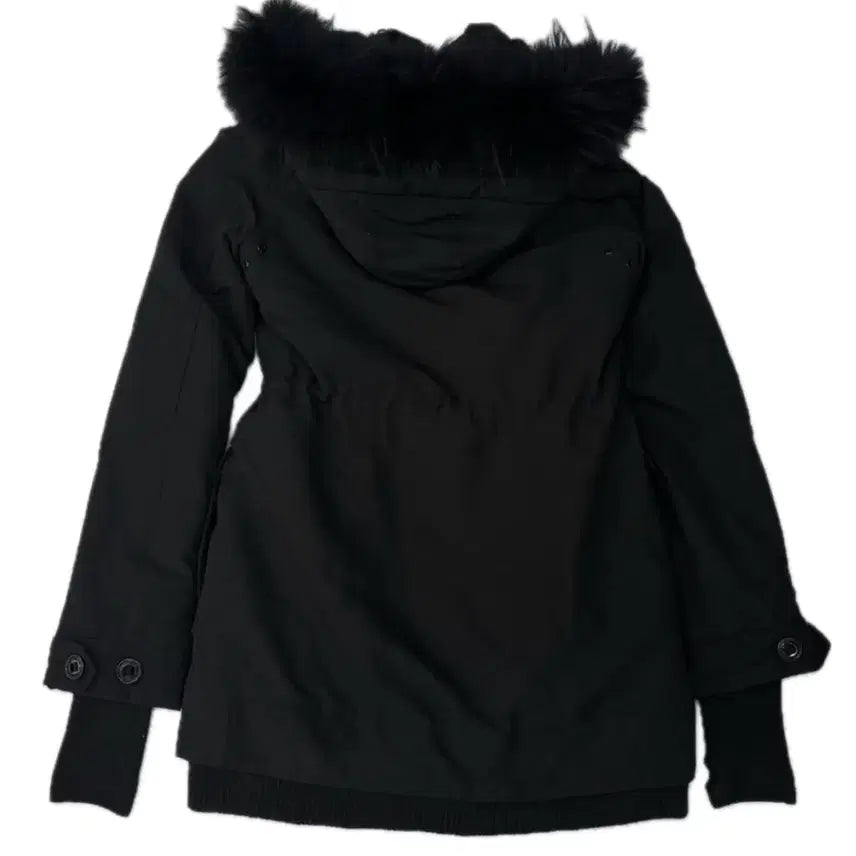 [BUNJANG] SLY Black Padded Outerwear / 일본빈티지 SLY 슬레이 블랙코디 버클포인트 패딩 퍼 후드 야상 아우터