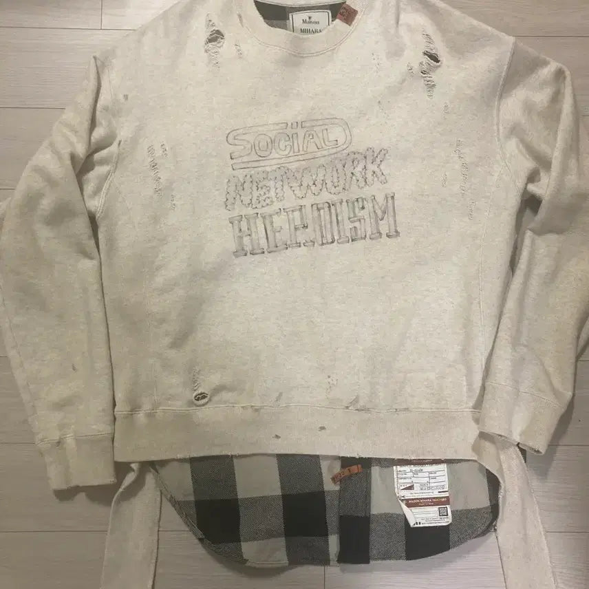 [BUNJANG] Mihara Yasuhiro Layered Sweatshirt / 미하라 야스히로 맨투맨 셔츠 레이어드 46 팝니다