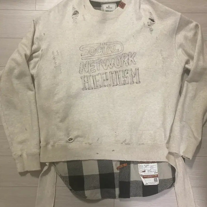 [BUNJANG] Mihara Yasuhiro Layered Sweatshirt / 미하라 야스히로 맨투맨 셔츠 레이어드 46 팝니다