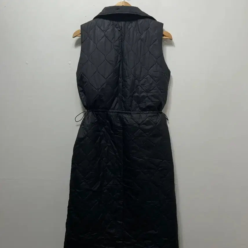 [BUNJANG] Black Quilted Long Vest Dress / 블랙 퀼팅 롱 조끼 원피스