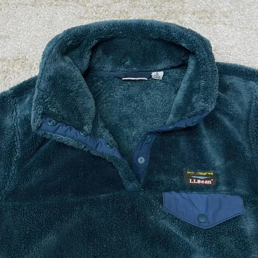 [BUNJANG] L.L.Bean 90s Snap Fleece Pocket Pullover Jacket / [우먼L] 90s L.L.Bean 스냅 플리스 포켓 풀오버 후리스 자켓
