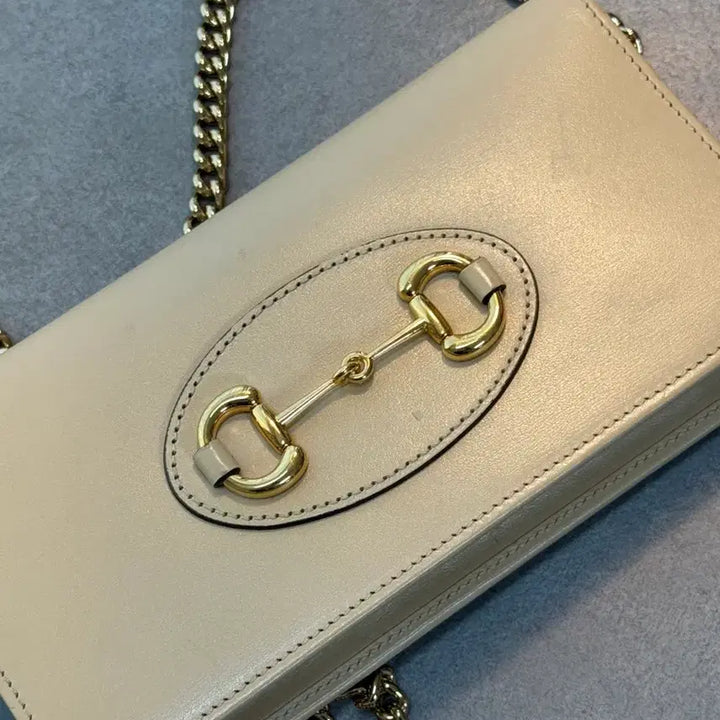 [BUNJANG] Gucci Horsebit Chain Shoulder Bag Beige / 구찌 홀스빗 체인 숄더백 베이지