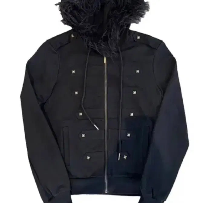 [BUNJANG] B.ACCESS Black Fur Hooded Zip-up / B.ACCESS 블랙 퍼 후드 집업