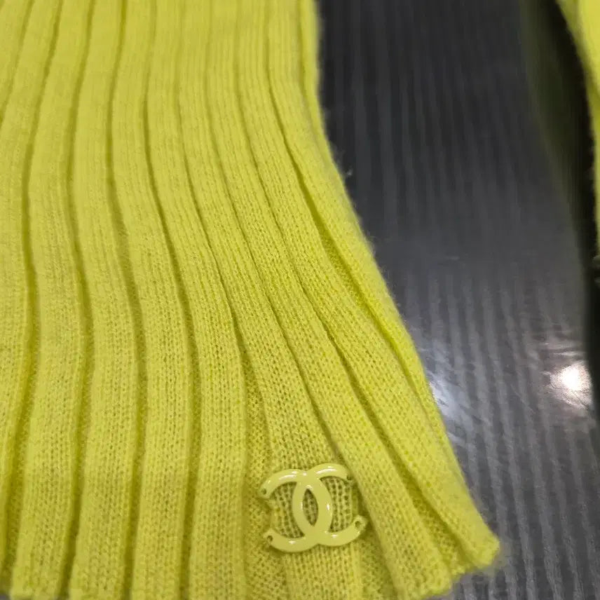 [BUNJANG] CHANEL Cashmere Knit Top / CHANEL 샤넬 정품 여성 형광 골지 캐시미어 니트 탑
