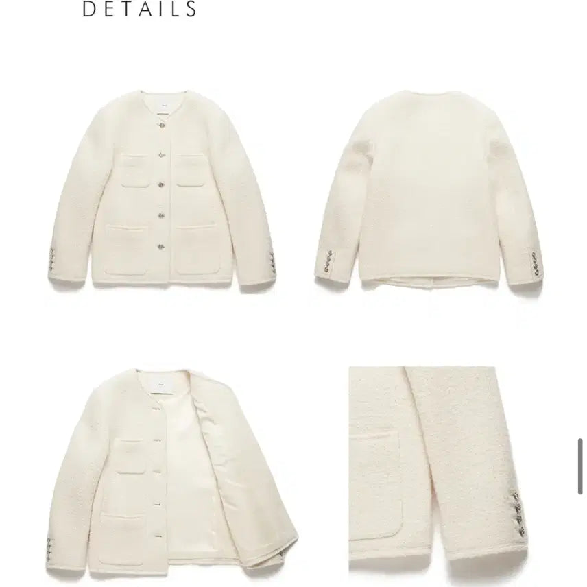 [BUNJANG] Dunst Spencer Collarless Tweed Jacket / 새상품) 던스트 스펜서 카라리스 트위드 자켓