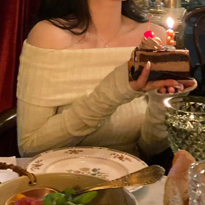 [BUNJANG] As One Glitter Off-Shoulder Top (Ivory) / (초희귀매물) 애즈온 글리터 오프숄더 탑 아이보리