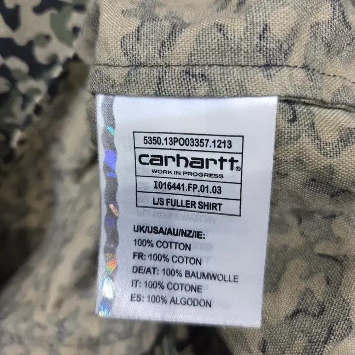 [BUNJANG] Carhartt WIP L/S Fuller Shirt Camouflage / 칼하트 WIP L/S 풀러 셔츠 카모플라쥬