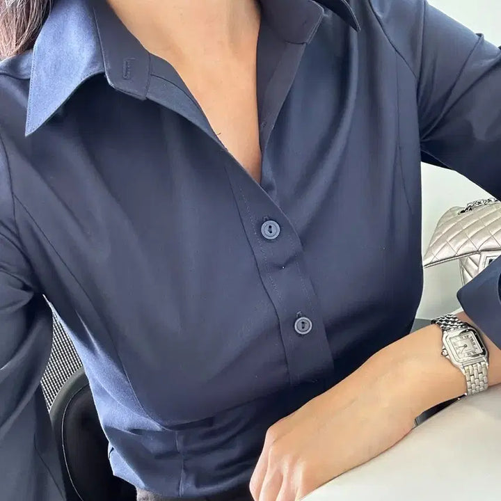 [BUNJANG] Rooie Kim Roo Shirt (Basic Shirt) - Navy, Size L / [새상품] 루리킴 루셔츠 (기본셔츠)